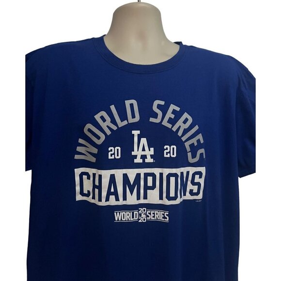 Los Angeles LA Dodgers 2020 MLB World Series Champion Blue Graphic T-Shirt XL - Picture 4 of 5